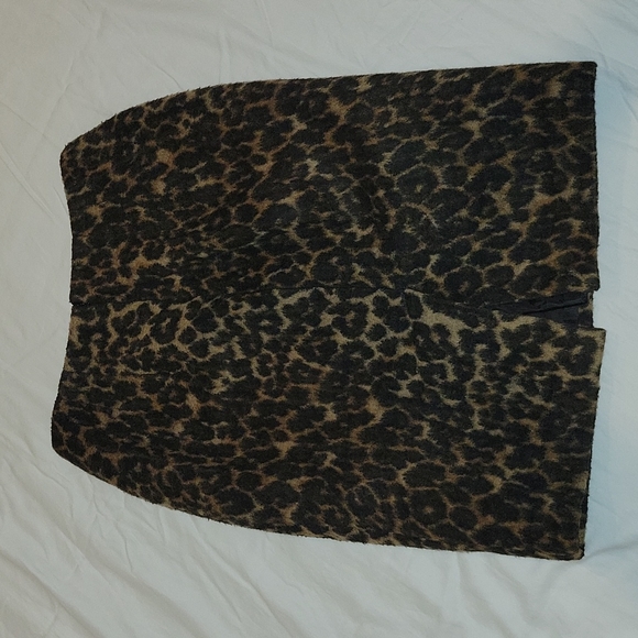 Talbots 0P Animal Print Wool Pencil Skirt - Picture 3 of 5